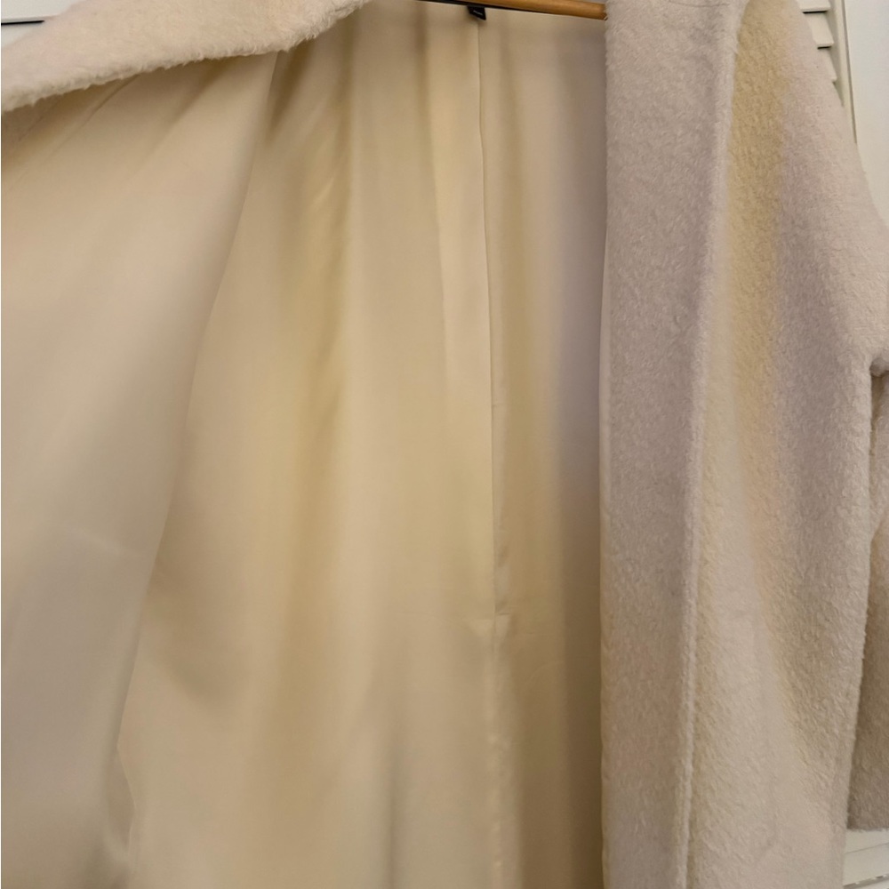 Eileen Fisher Cream Teddy Coat with Stand Collar - Picture 5 of 7